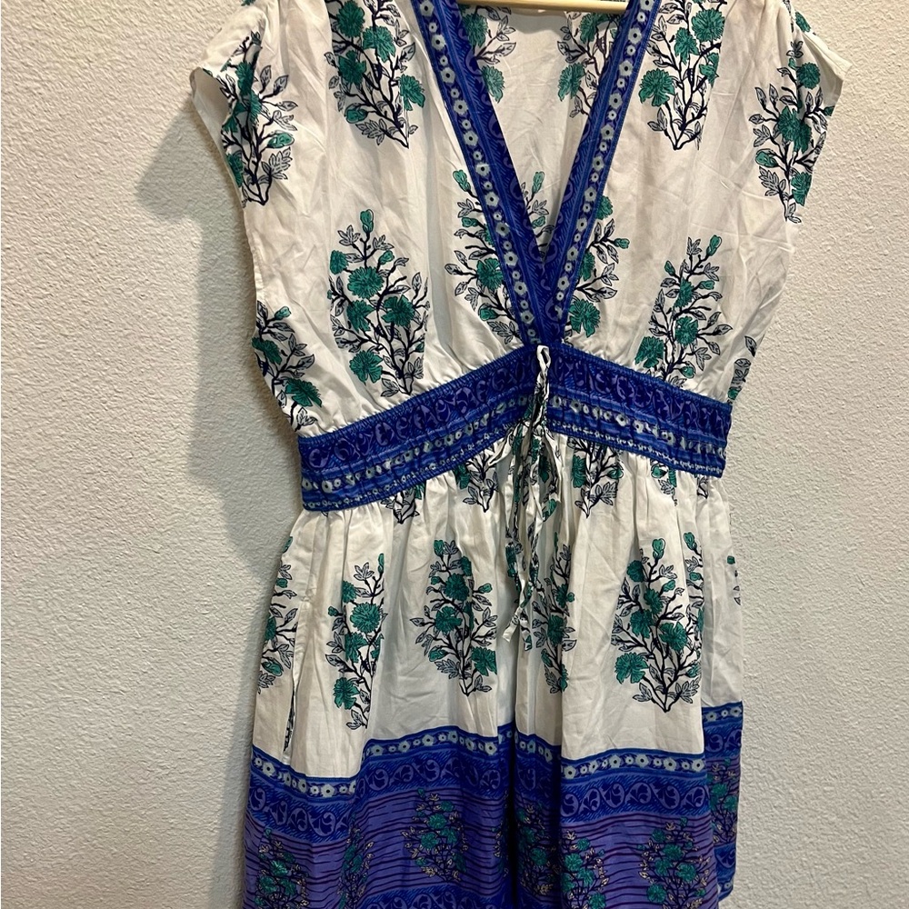 CeCe Blue and White Floral Mini Dress - Picture 3 of 12